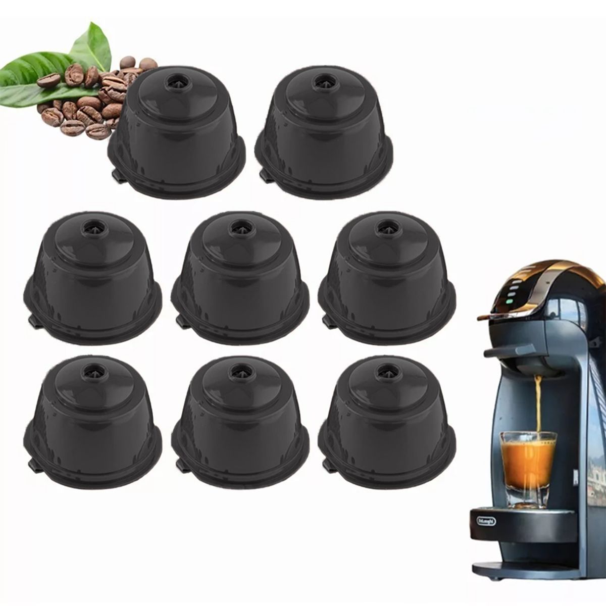 ATURE - Juego 8 De Filtro De Plástico Portátil Para Cápsulas De Café
