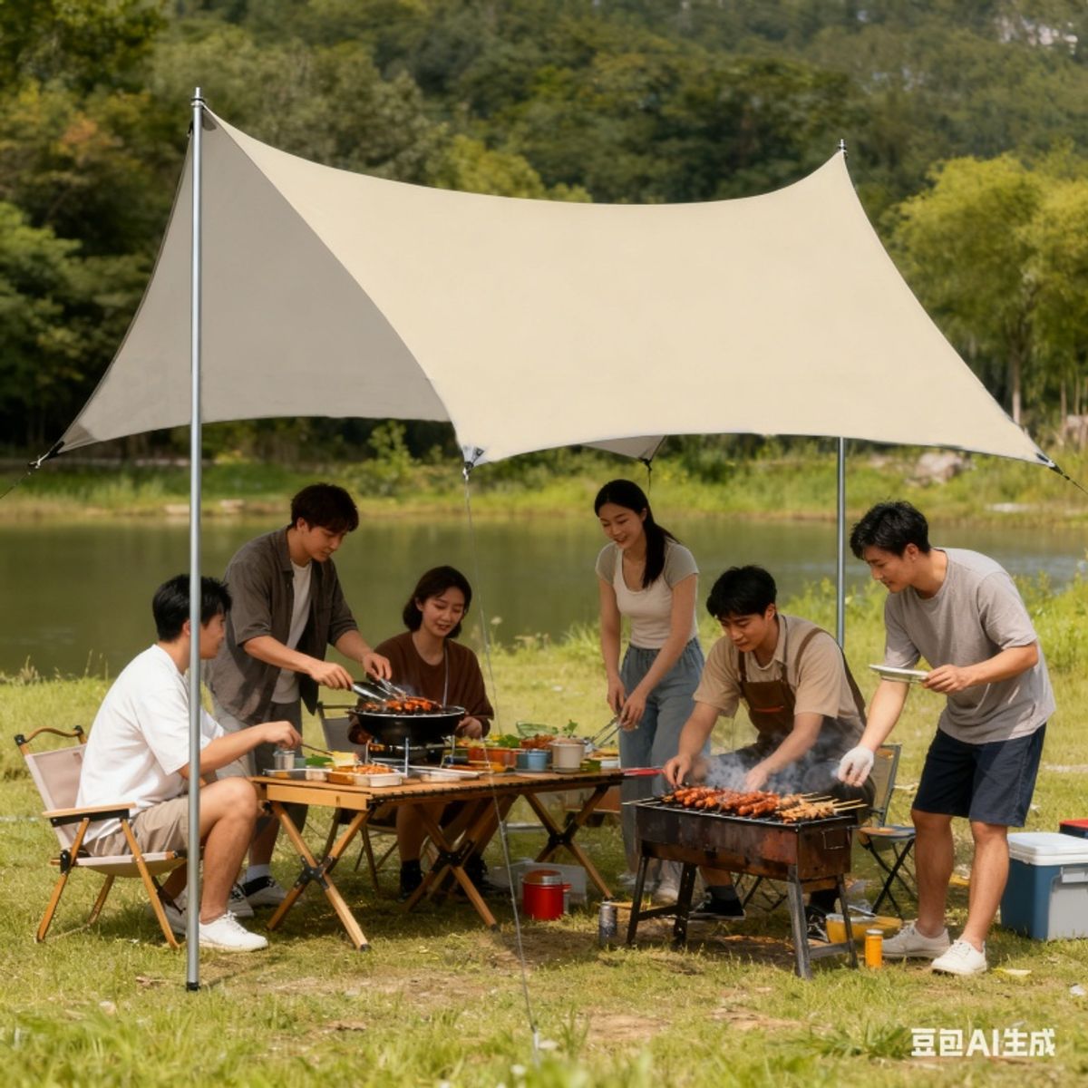 YOMYM - Carpa de Campaña Cuadrada de Color Caqui de 3×5m