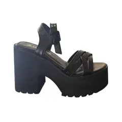 HERIEL - Sandalia Negra Plataforma Mujer