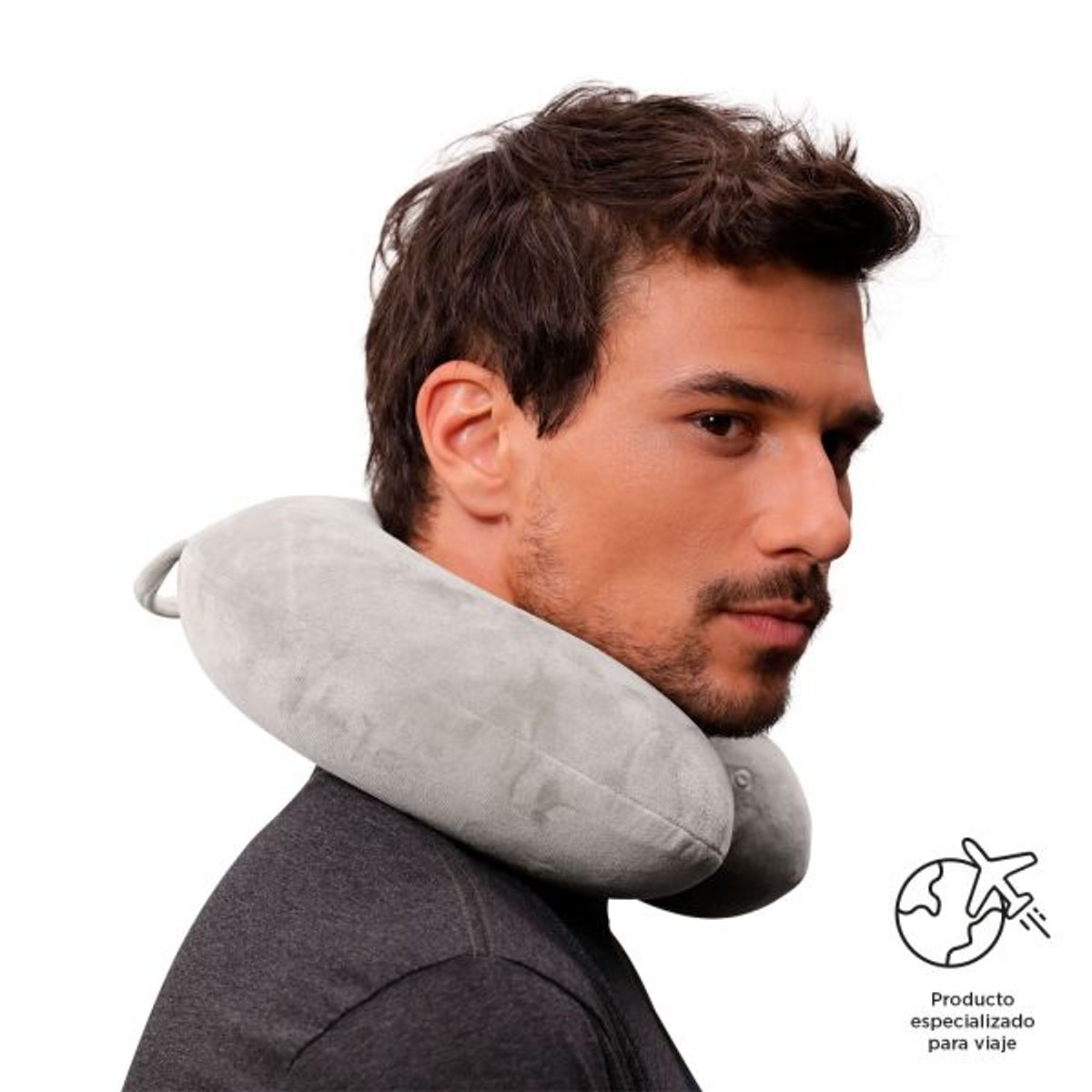 TOTTO - Almohada Memory Foam Cuello Totto Pylot 29x10 Cm Morado Claro