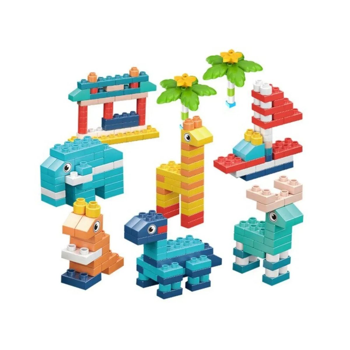 MOVI - Mesa de Construcción Infantil 6 en 1 Multifuncional con 104 Bloques y Silla