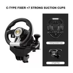 MOVI - Set de Volante Pedales y Palanca de Cambios para Videojuegos de Simulación de Carreras