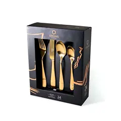 KRONS - CUCHILLERÍA DE MESA 24 PIEZAS GOLD -
