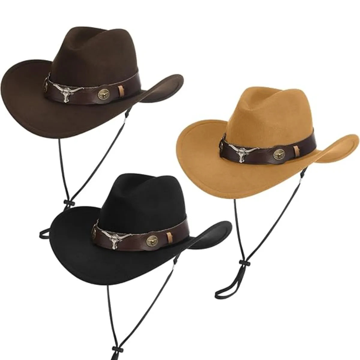 GENERICO - Sombrero Vaquero Estilo Western Texano Adultos Unisex Cowboy