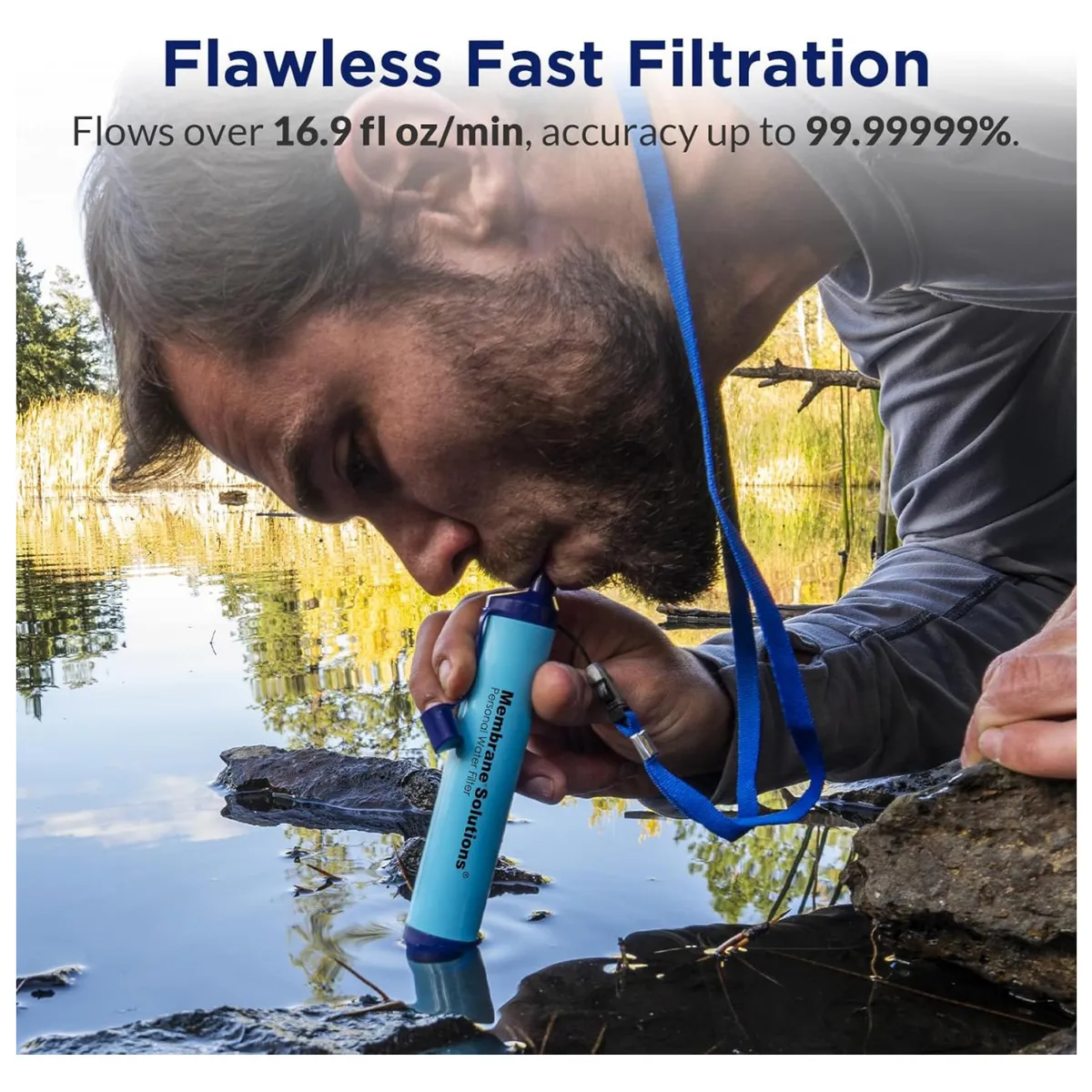 GENERICO - Filtro de Agua Personal S1  Membrane Solutions  Camping · Trekking · Emergencia · Agua Potable Segura