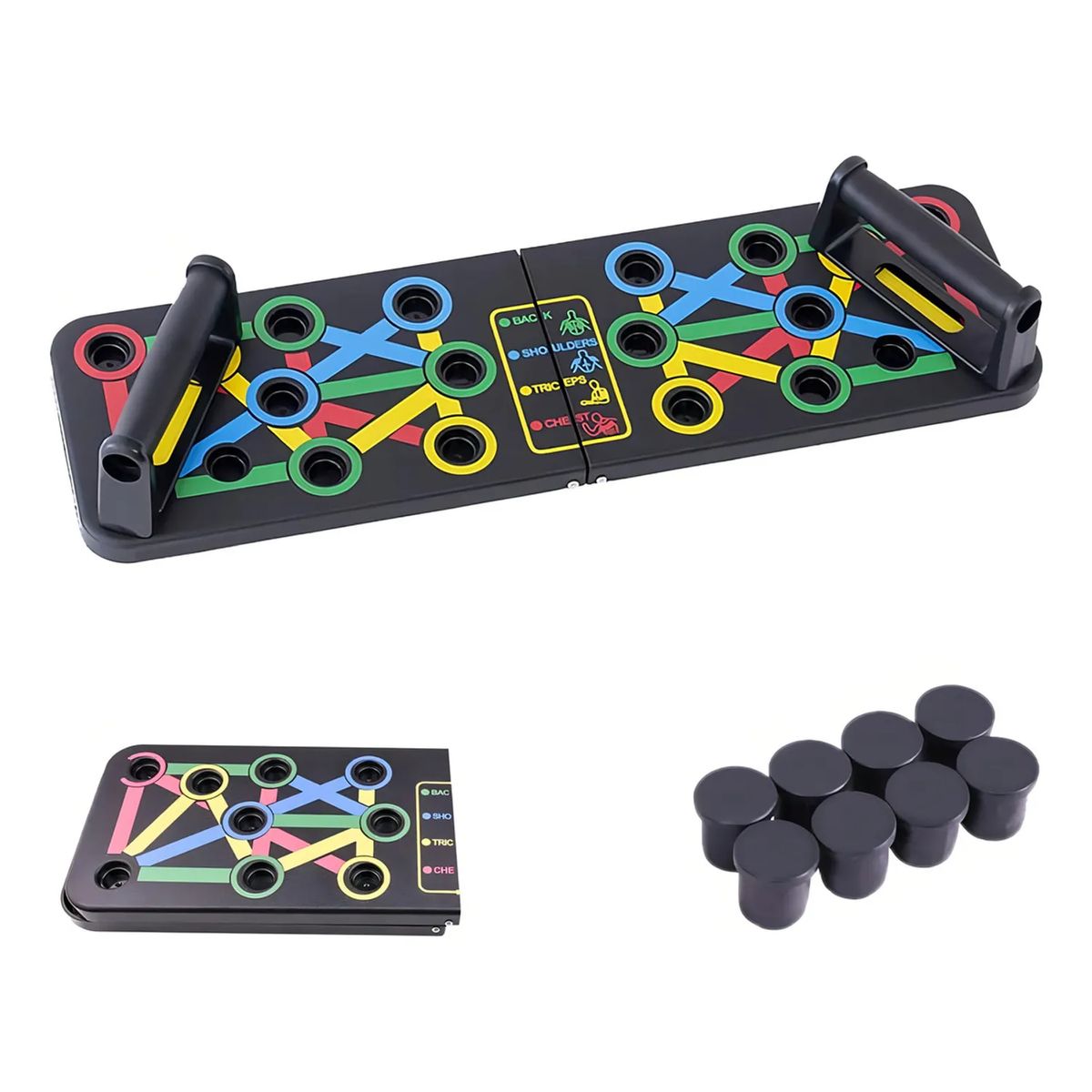 MOVI - Tabla de Flexiones Portátil Plegable Multidireccional 9 en 1 Entrenamiento Fitness