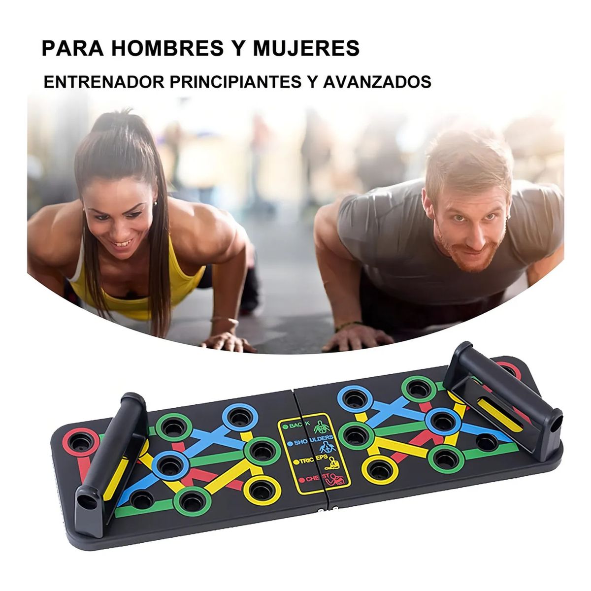 MOVI - Tabla de Flexiones Portátil Plegable Multidireccional 9 en 1 Entrenamiento Fitness
