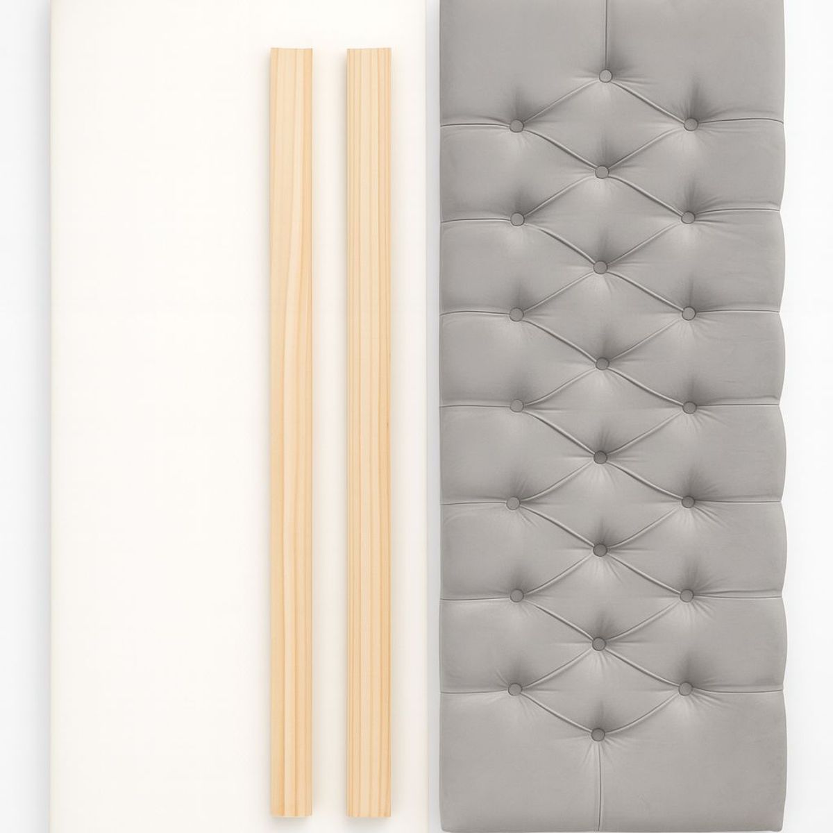 GENERICO - Respaldo 2 Plazas Classic Line Buttons Gris Claro Perla Lino