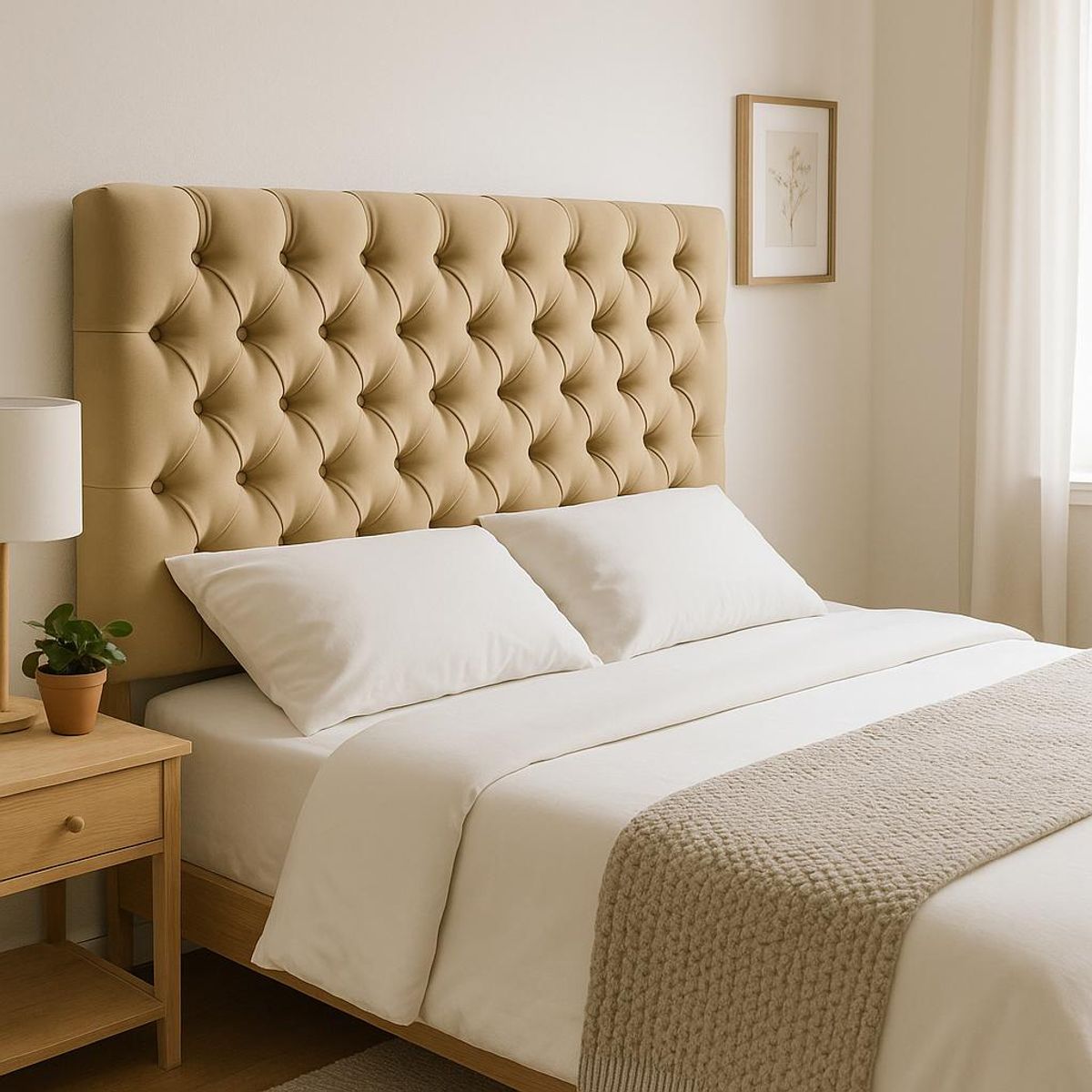 GENERICO - Respaldo 2 Plazas Classic Line Buttons Beige