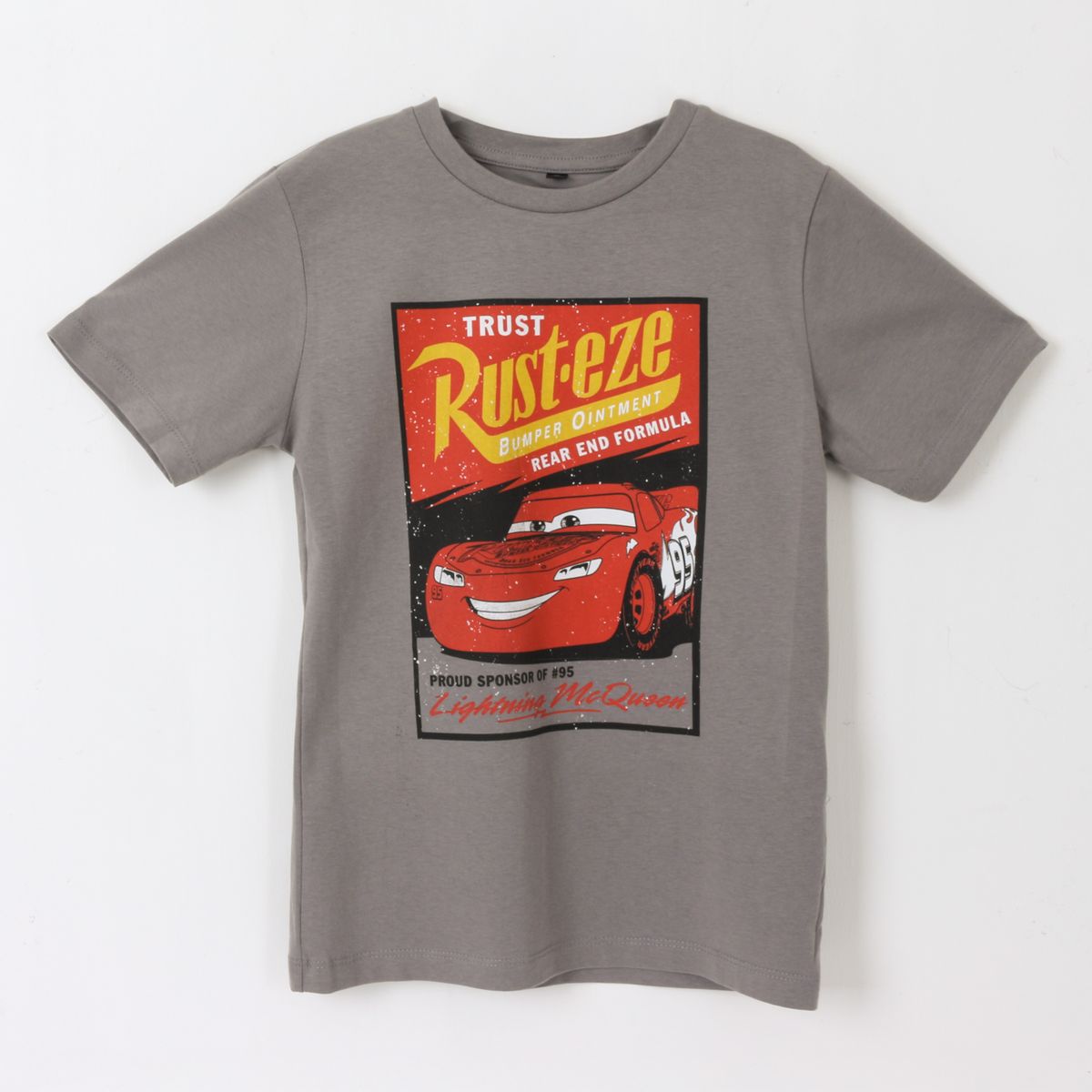 DISNEY - Polera Manga Corta Niño Gris Rayo McQueen Pixar Disney