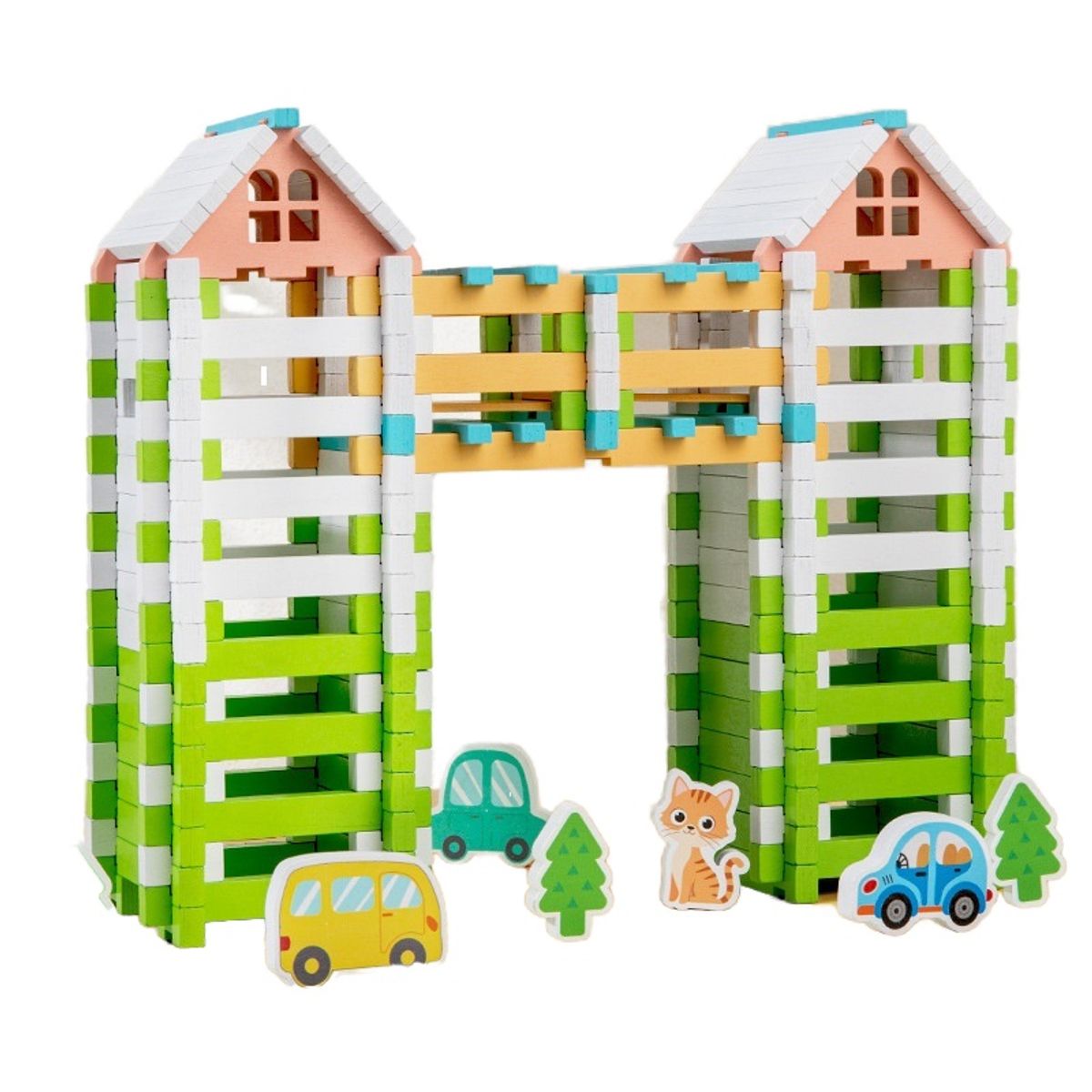 PURYCREA - Juego Bloques De Construcción De Madera