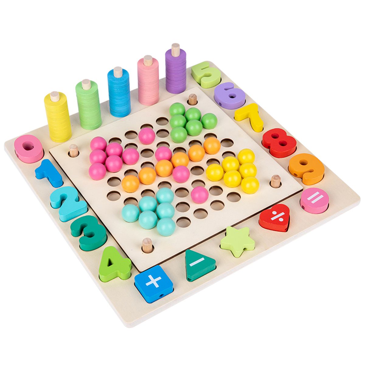 PURYCREA - Juego De Pesca De Madera Magnética 6 En 1