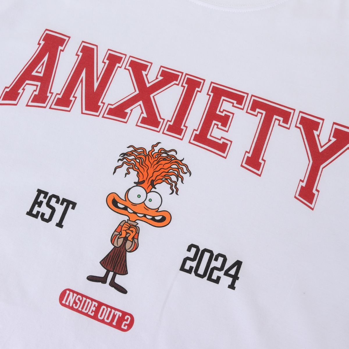 DISNEY - Polera Manga Corta Adulto Blanco Ansiedad Pixar Disney