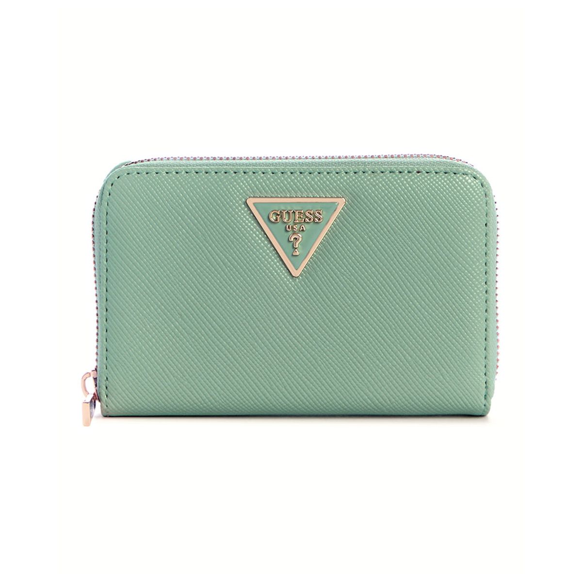 GUESS - Billetera Mujer Laurel Ii Slg Med Zip Around Celeste Guess