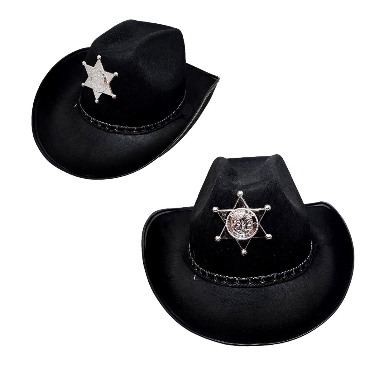 GENERICO - SOMBRERO VAQUERO SHERIF NEGRO X1UNI