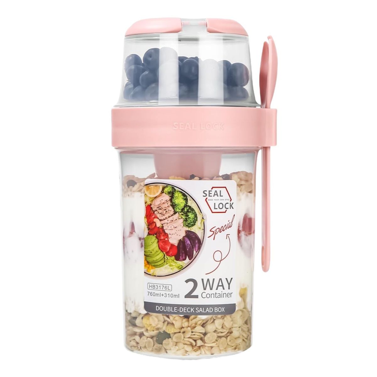 GENERICO - Vaso De Yogurt Bebidas Y Cereal Frutas Frutos Secos 760ml