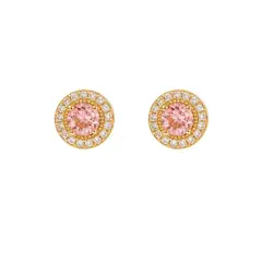 JOYAS LANDEROS - Aro Roseta Rosa Enchapado en Oro de 18k