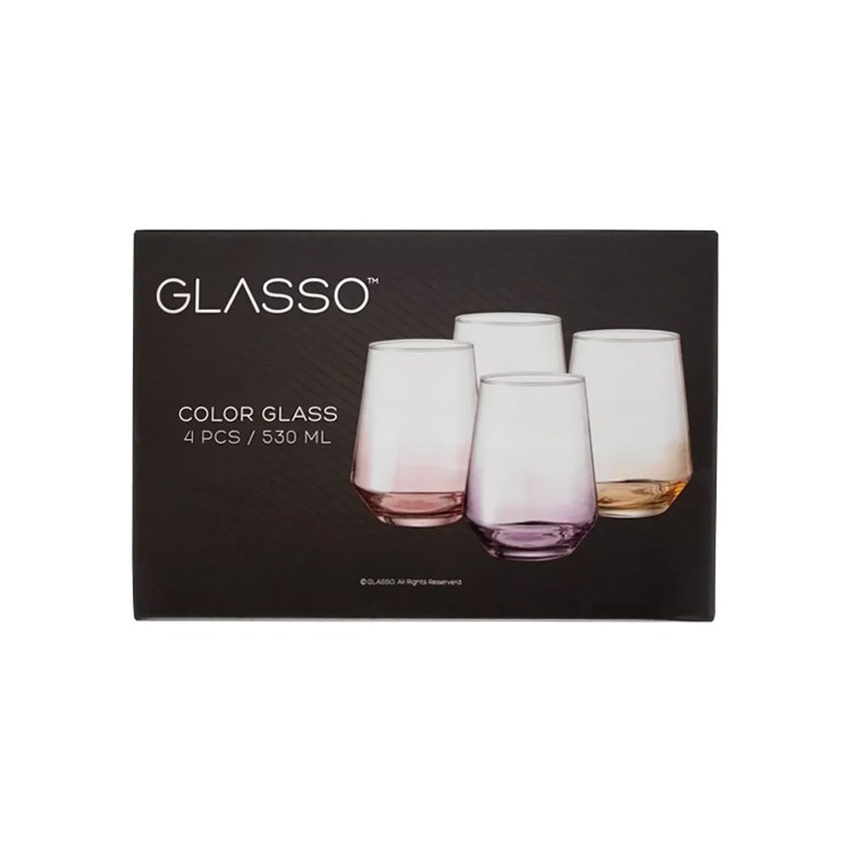 GLASSO - Set De 4 Vasos Glasso Fondo Color - Colores