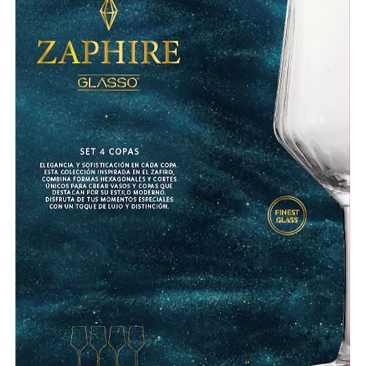 GLASSO - Set 4 copas 500 ML  Zaphire Glasso