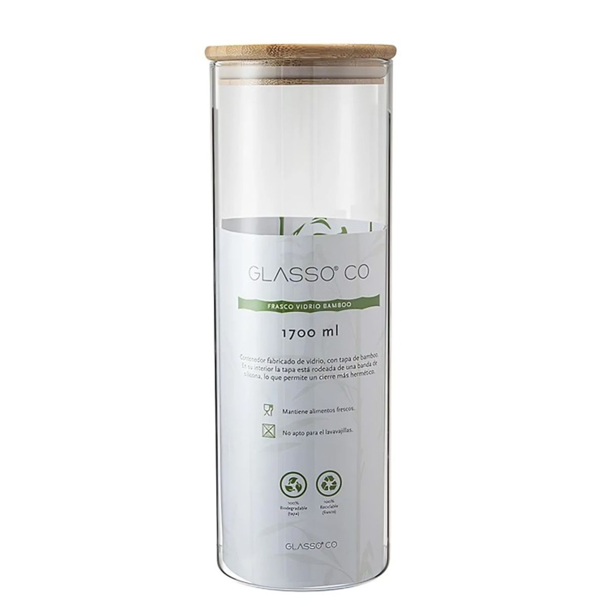 GLASSO - CONTENEDOR TAPA BAMBOO 17 LITROS