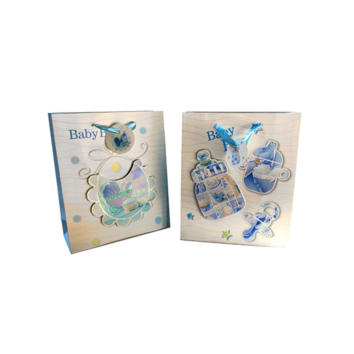 GENERICO - BOLSA DE REGALO BABY BOY GLITTER 3D 195X235 CM X12 UNI