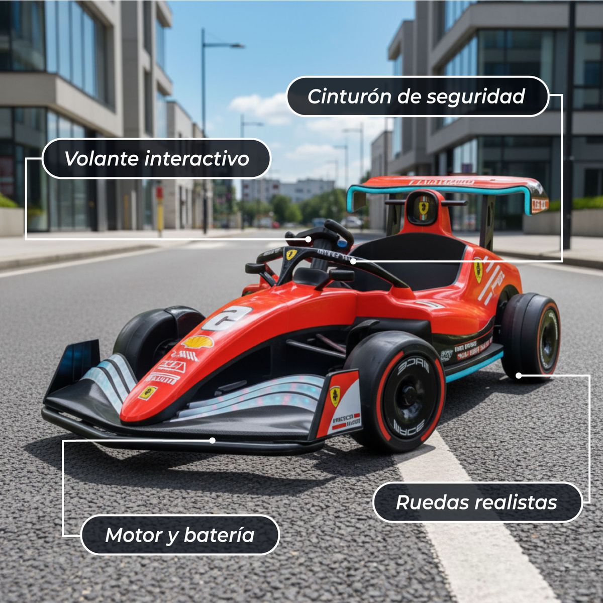 MUNDO ONLINE - Auto Eléctrico Infantil Tipo Fórmula 1 Ferrari