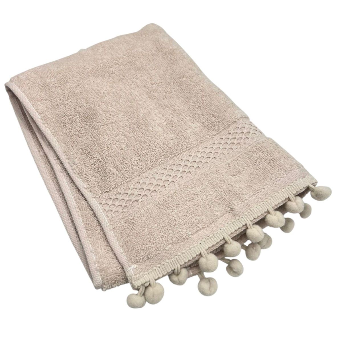 OEM - Toalla De Baño Algodon Pompones Toalla Fina Elegante 70x34cm