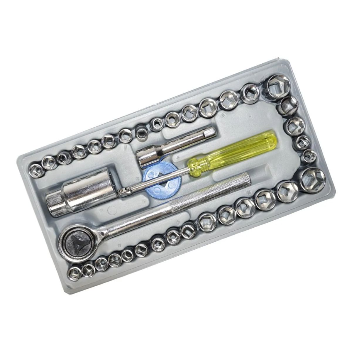 GENERICO - Set 40 Piezas Herramientas Llave Rachet Dados Y Medidor