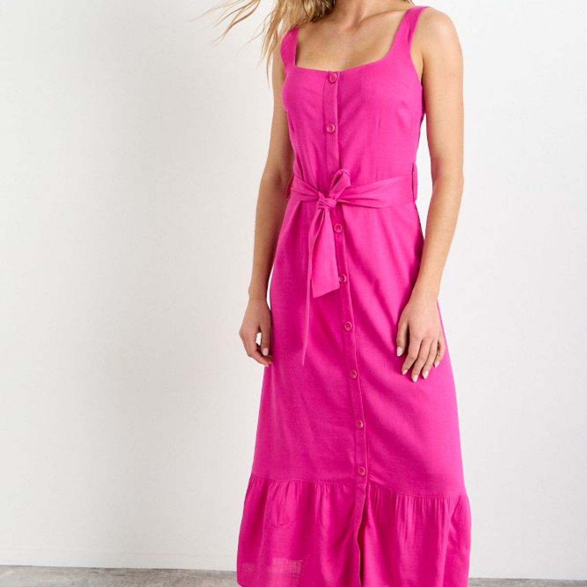 IO - Vestido Liso Mujer Fucsia Io