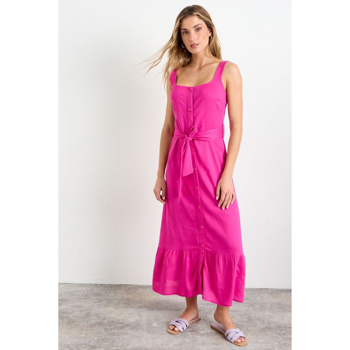 IO - Vestido Liso Mujer Fucsia Io