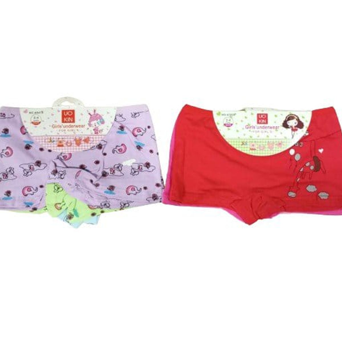 GENERICO - Pack 6 calzones para niña talla 2 a 4 años