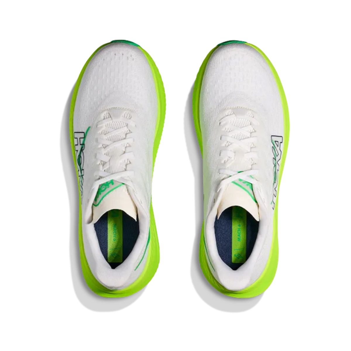 HOKA - Hoka Mach 6 Hombre White/Neon Lime