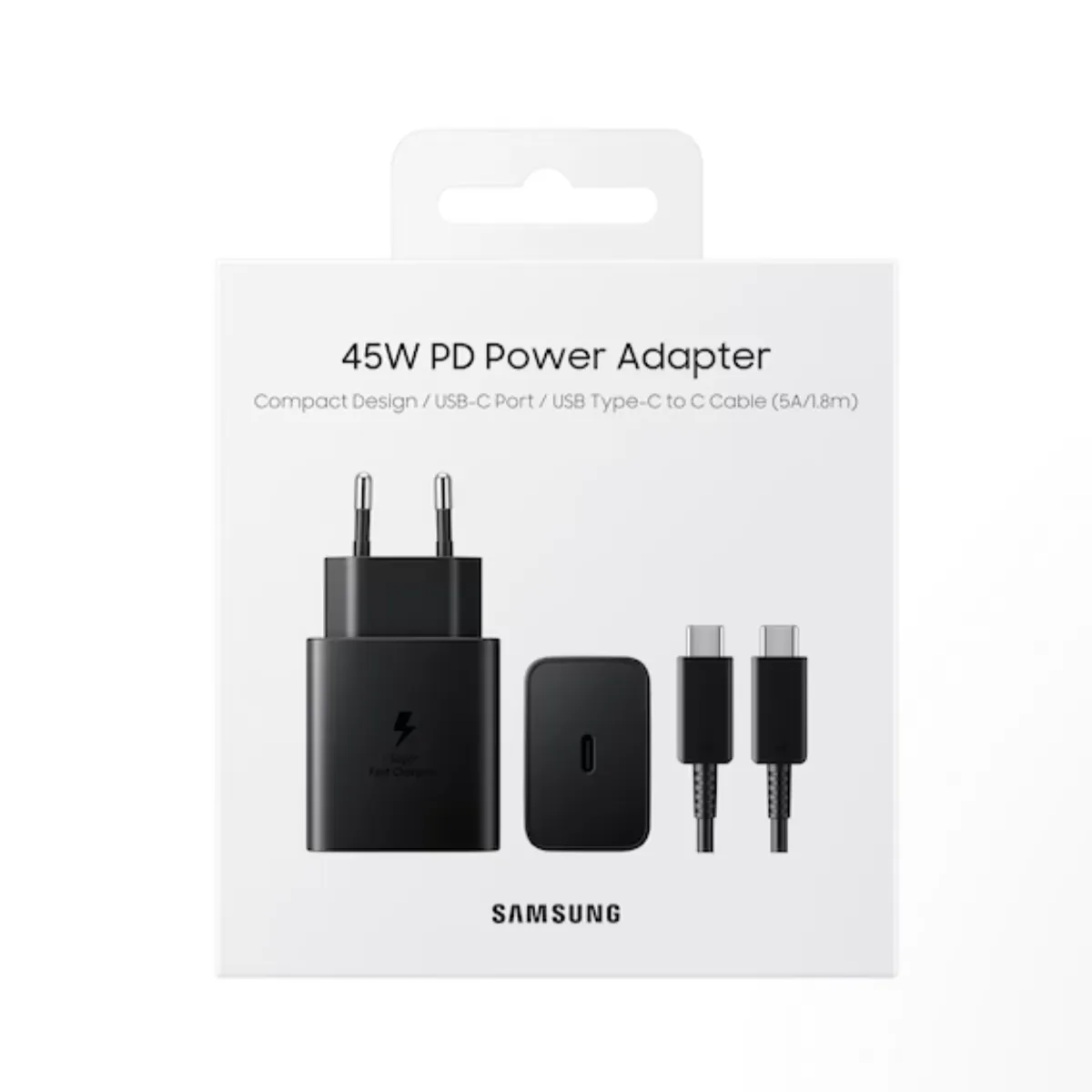 SAMSUNG - Cargador Samsung 45w Carga Súper Rápida + Cable Usb-C