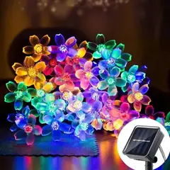 GENERICO - Guirnalda Solar Flores Multicolor 30 Led 6.5m