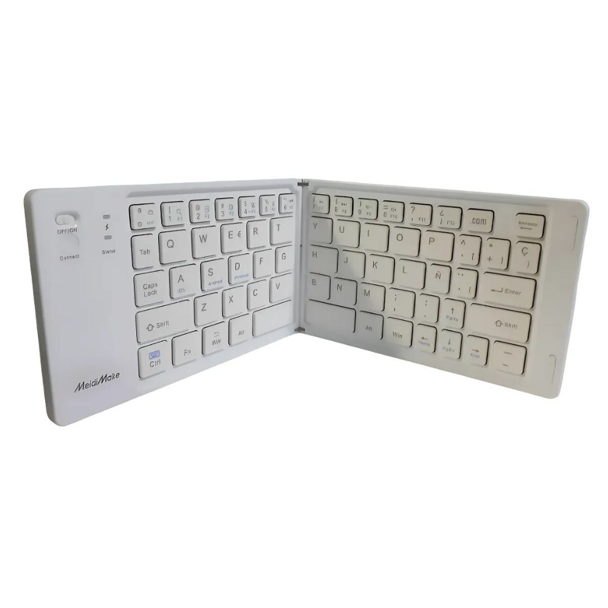 GENERICO - Mini Teclado Inalámbrico Plegable Portátil Mk-1007 Teclado Blanco Idioma Español Latinoamérica