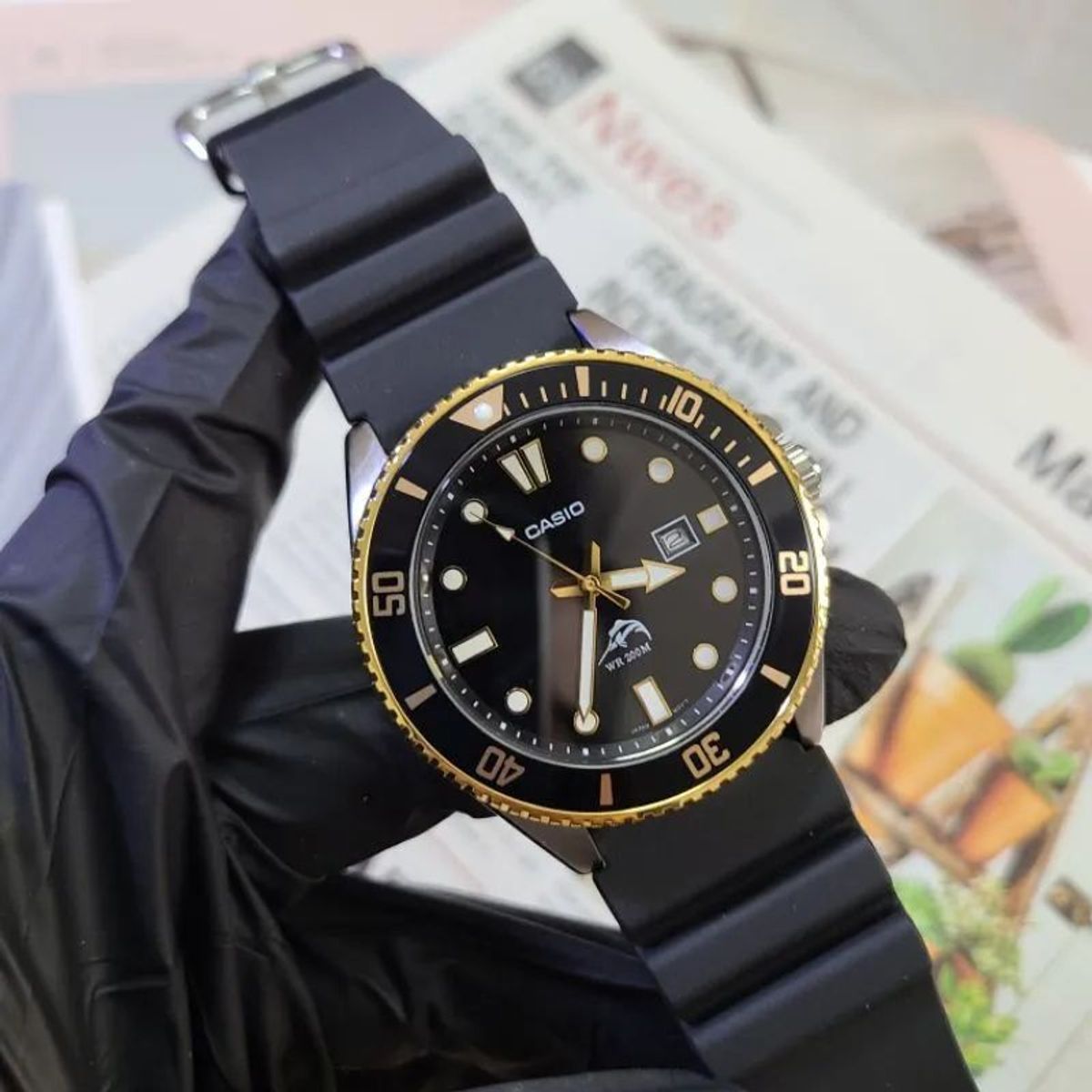 CASIO - Reloj Casio Submariner Marlin Duro Buceo MDV-106G-1AVCF