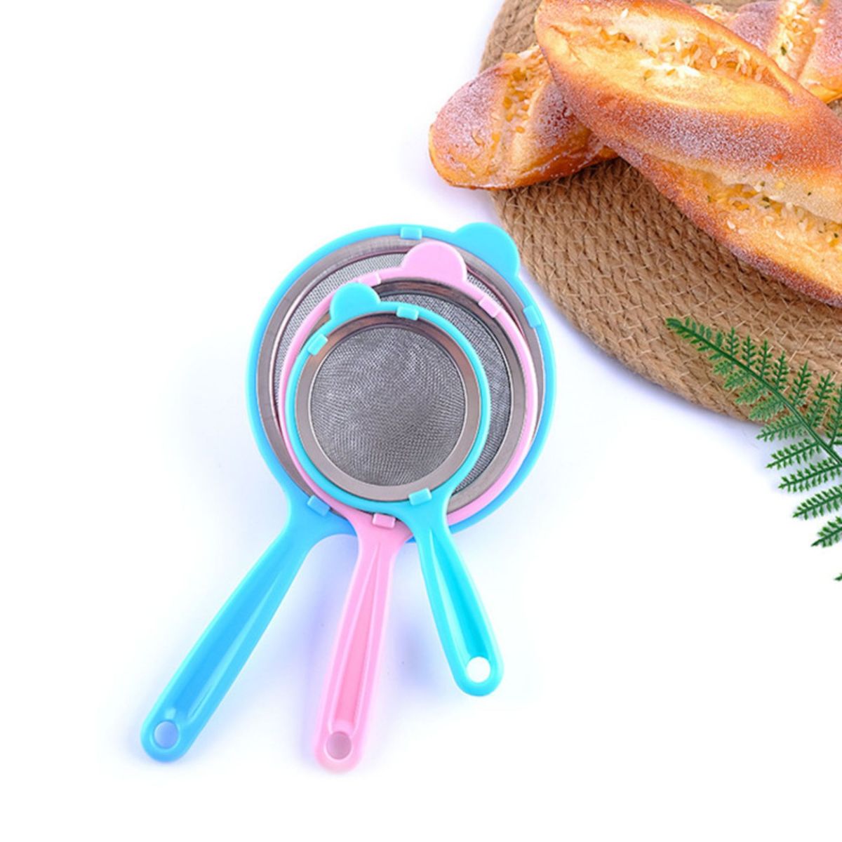 GENERICO - Set 3 Coladores Malla Fina Acero Inoxidable Vitange