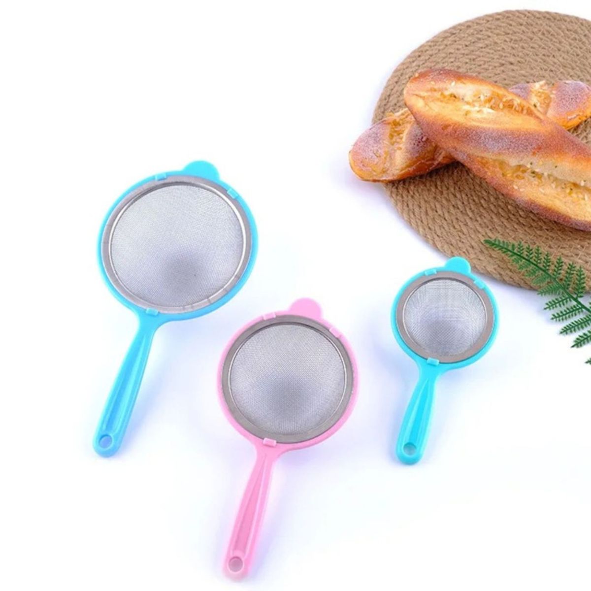 GENERICO - Set 3 Coladores Malla Fina Acero Inoxidable Vitange