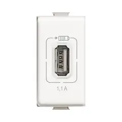 BTICINO - Módulo Cargador Usb 230Vac 1100Ma Blanco Matix