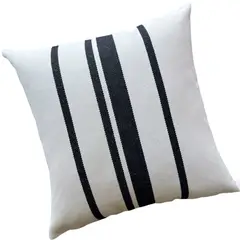 MANDIRHOME - Funda de Cojín Boho Marsella Negro Tejido Cuadrado