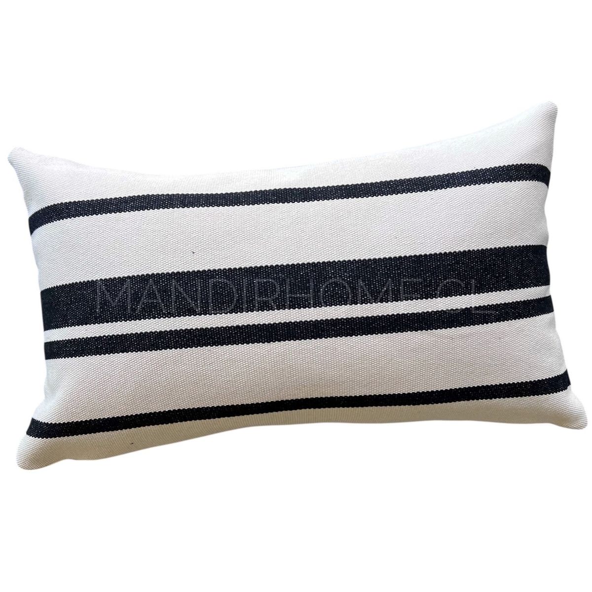 MANDIRHOME - Funda de Cojín Boho Marsella Negro Tejido Rectangular