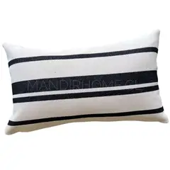 MANDIRHOME - Funda de Cojín Boho Marsella Negro Tejido Rectangular