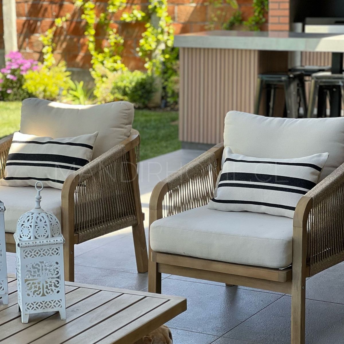 MANDIRHOME - Funda de Cojín Boho Marsella Negro Tejido Rectangular