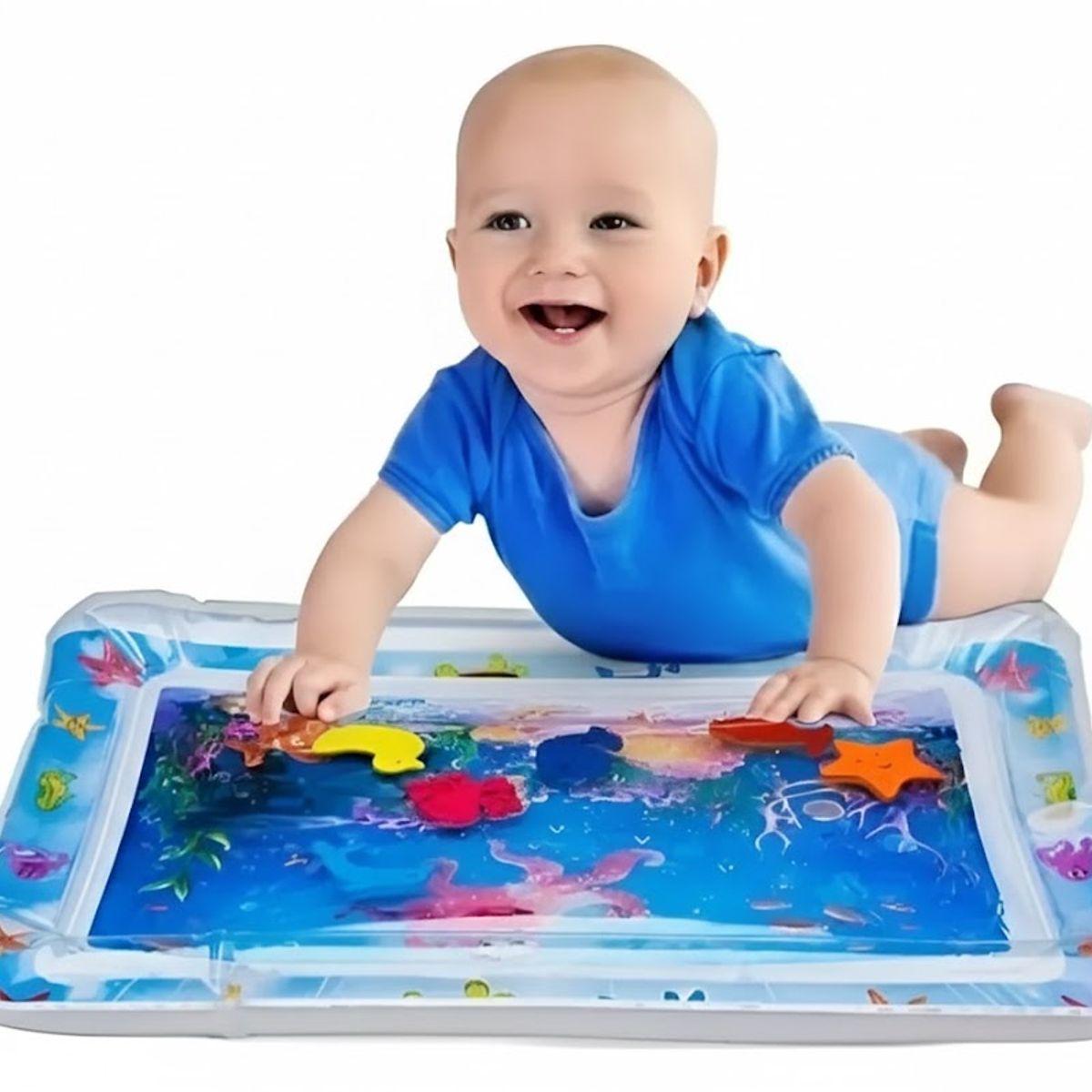 GENERICO - Alfombra De Agua Sensorial Para Bebes Inflable 69cm Color Azul