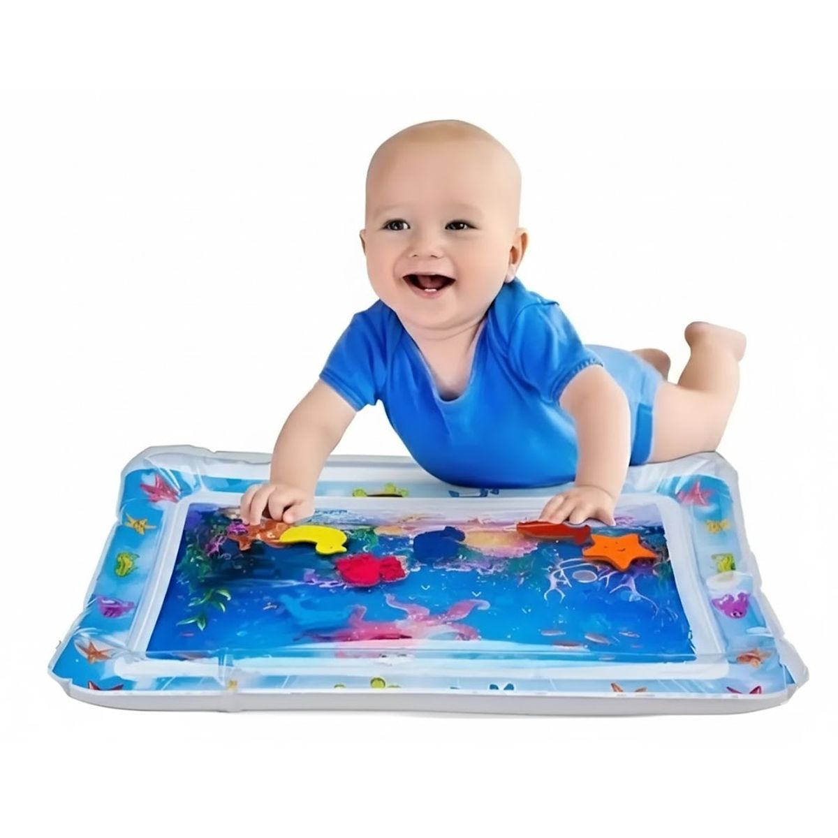 GENERICO - Alfombra De Agua Sensorial Para Bebes Inflable 69cm Color Azul