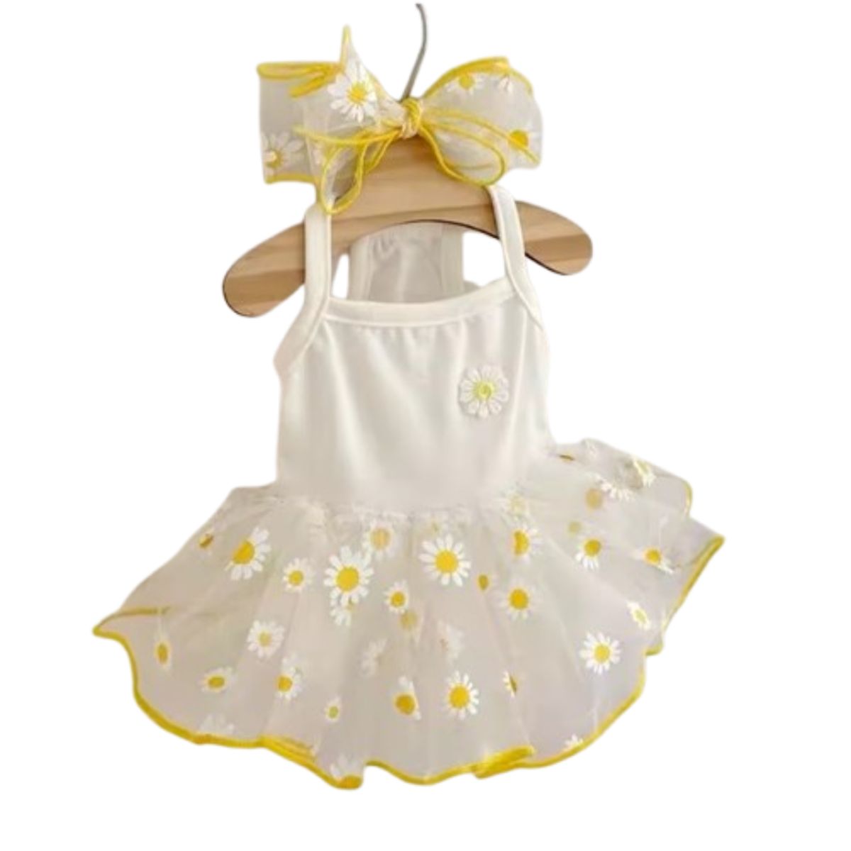 SUKEA - Vestido De Verano Ropa Para Mascotas Falda Con Vuelos Beige Talla M