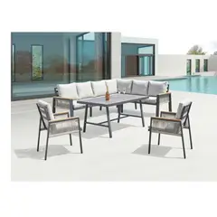 MODRA - Juego de Comedor Exterior Turku 6 Personas