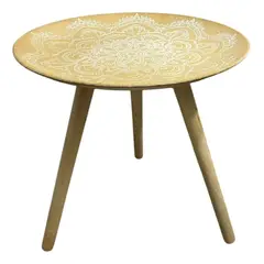 OEM - Mesa Lateral Dorada Mesa De Centro Decoración Mandala B 30cm