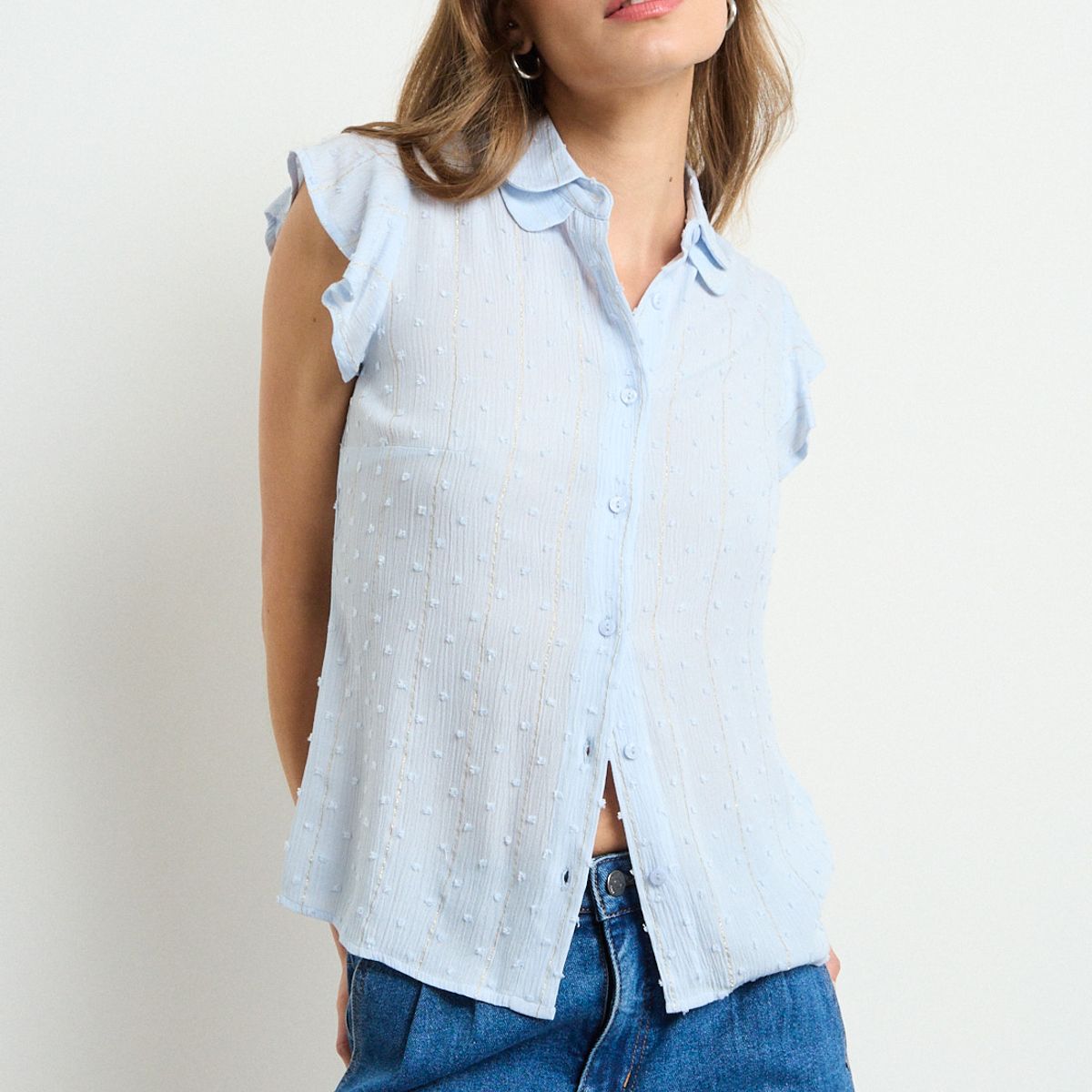 IO - Blusa Lisa Mujer Celeste Io