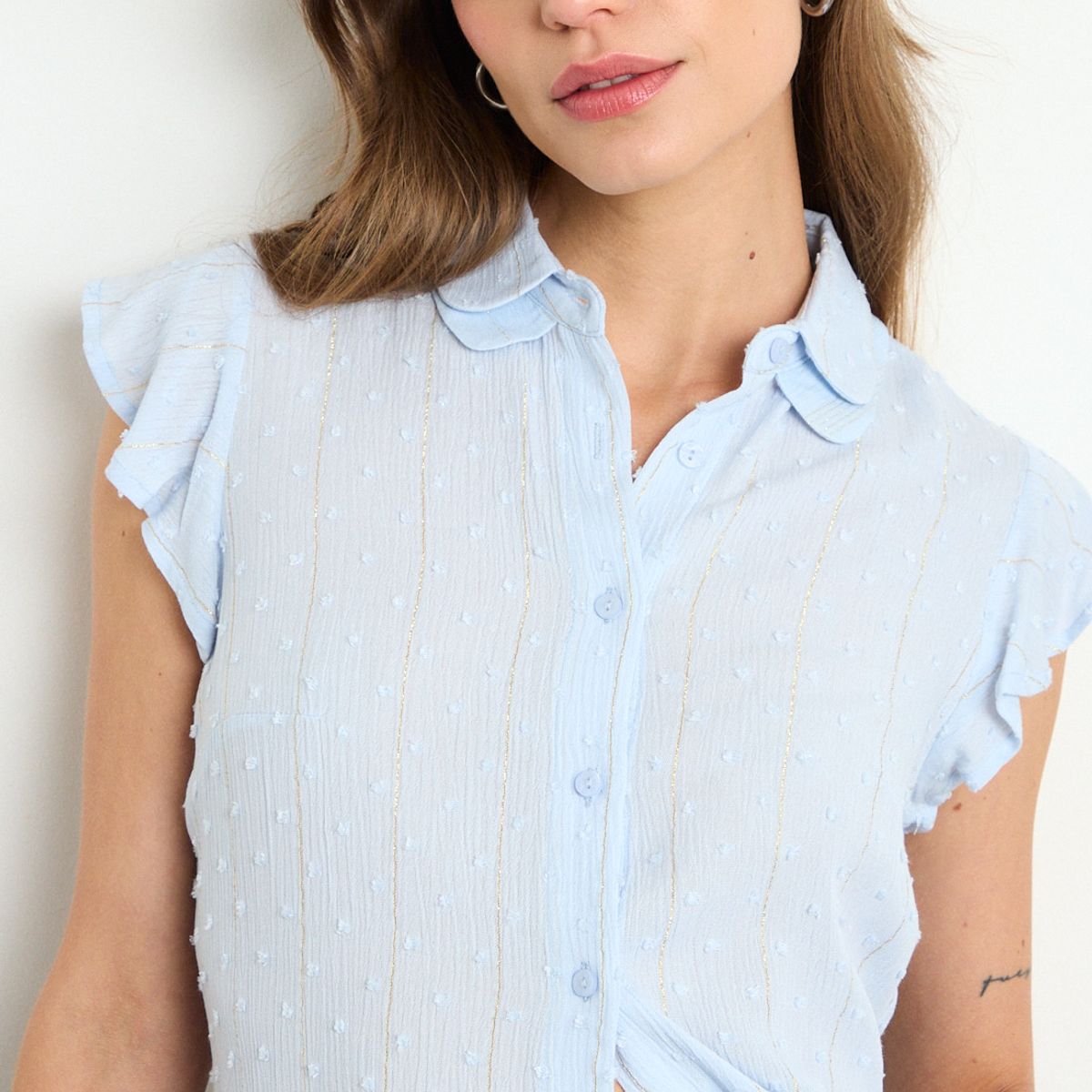 IO - Blusa Lisa Mujer Celeste Io